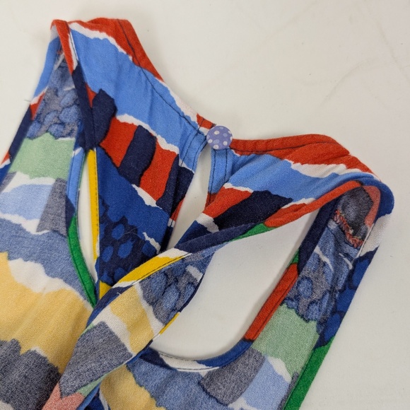 Stella McCartney Striped Dress Halter Pockets Tiered Abstract Pattern Colourful - Picture 2 of 9